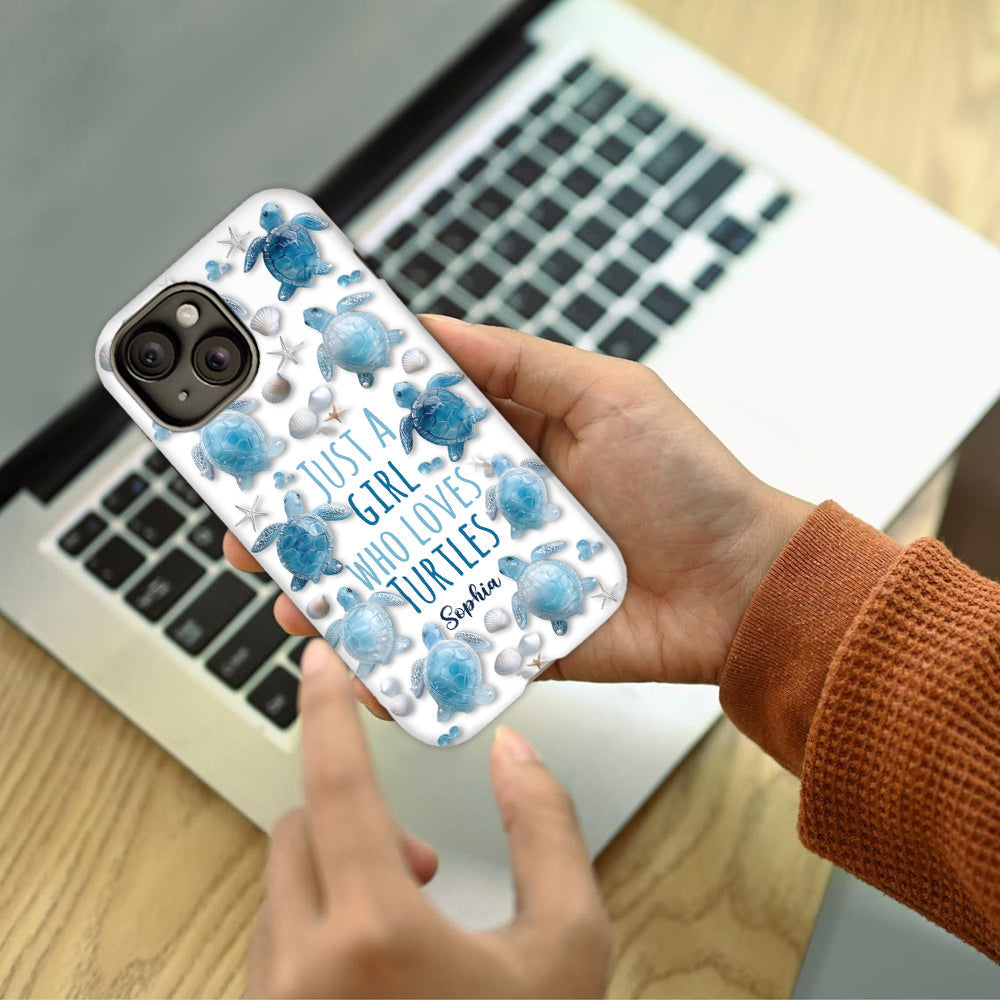 Just A Girl Who Loves Turtles - Personalized Turtle Full Print Phone Case