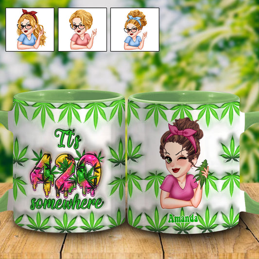 It's 420 Somewhere - Personalized Weed Accent Mug