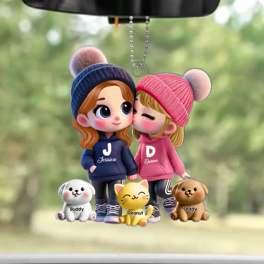 Personalized Sticker Decal for Couples – Cute Cartoon Design, Customizable for Him & Her
