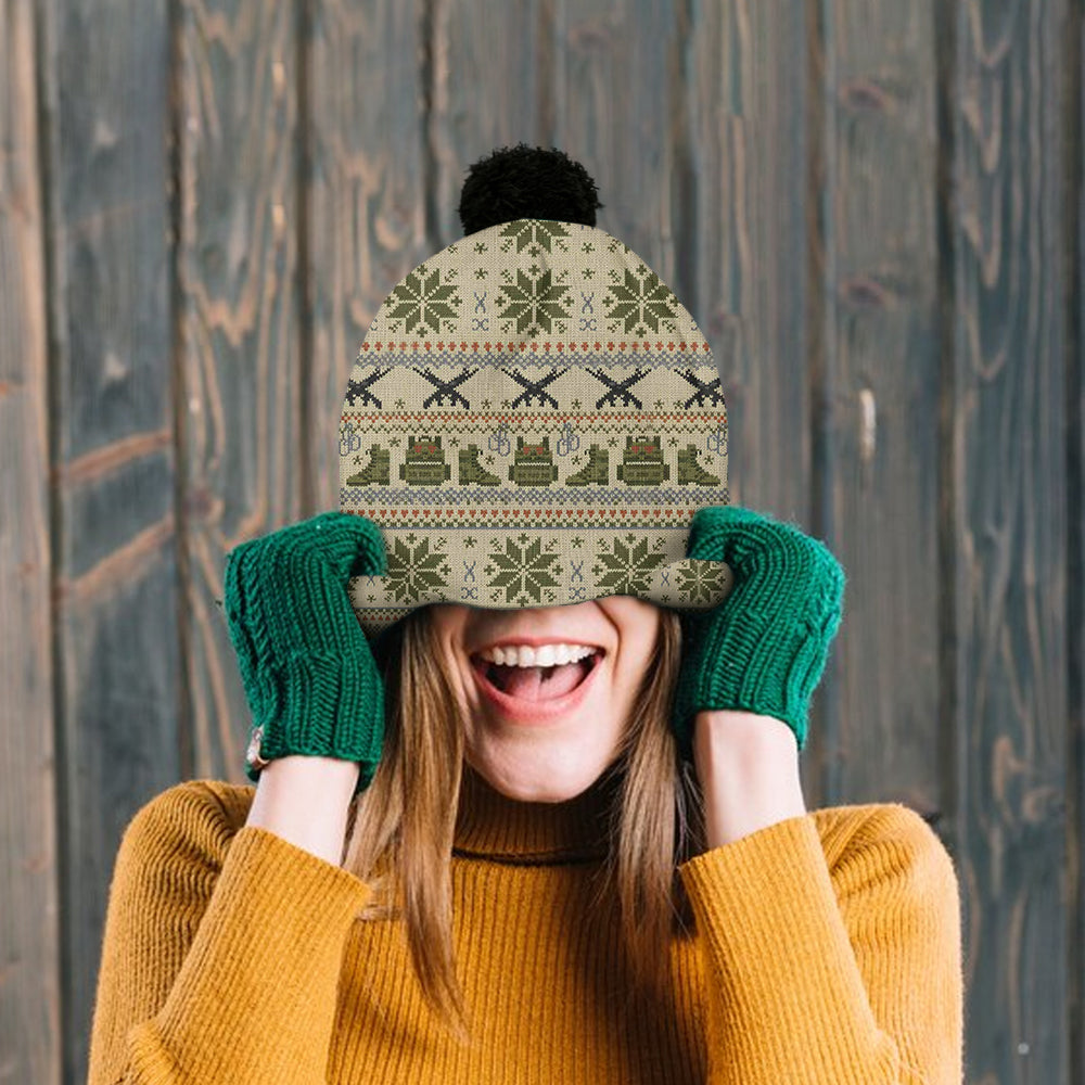 Camouflage Military - Personalized Veteran Beanie Hat
