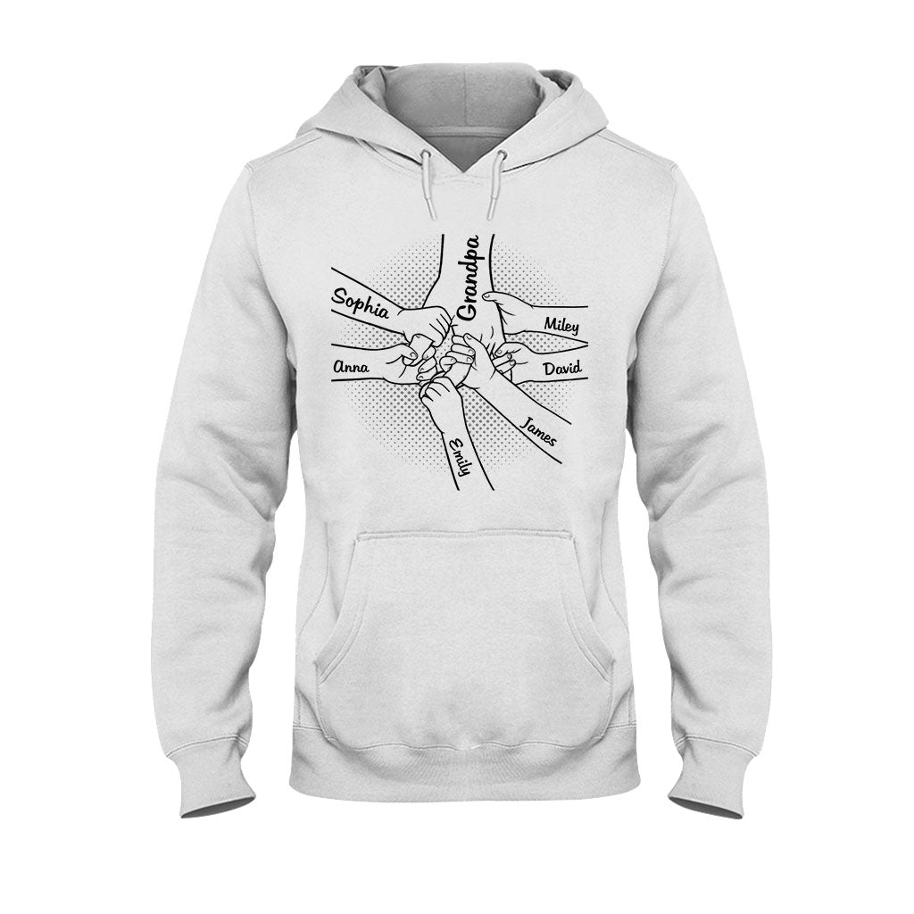 Hand In Hand - Personalized Grandpa T-shirt And Hoodie