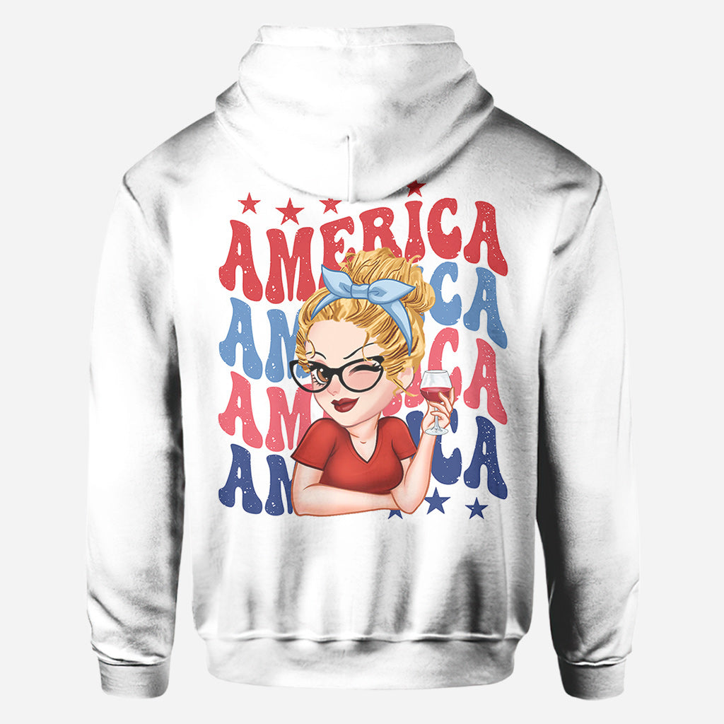 American Girly - Personalized Independence Day/ 4th of July All Over Shirt