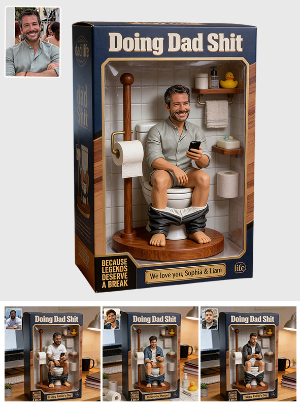 Customized "Doing Dad Shit" Action Figure – Funny Older Latin Dad Life Toy Statue, Hilarious Gag Gift for Father’s Day Man Cave Decor