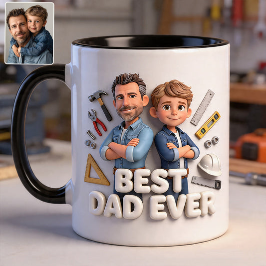 Custom Any Photo - Personalized Father Accent Mug & Coaster
