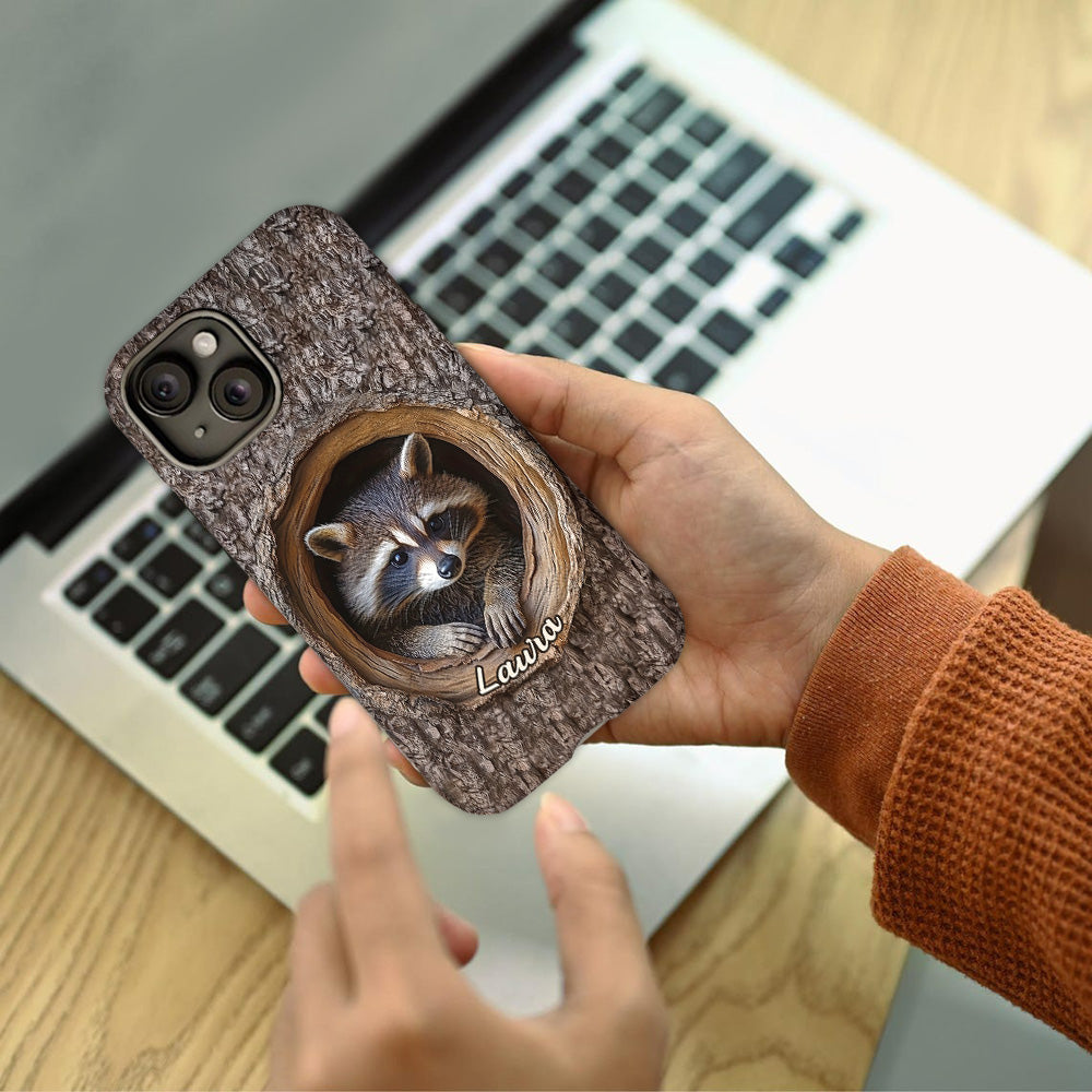 Adorable Raccoon - Personalized Raccoon Full Print Phone Case