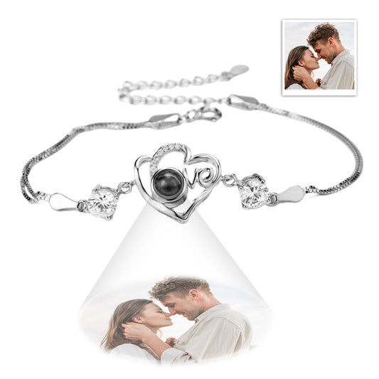 Personalized Heart-shaped Love Projection Charm