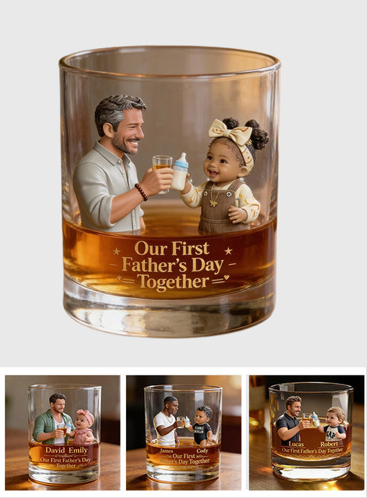 First Father's Day Together - Personalized Father Whiskey Glass
