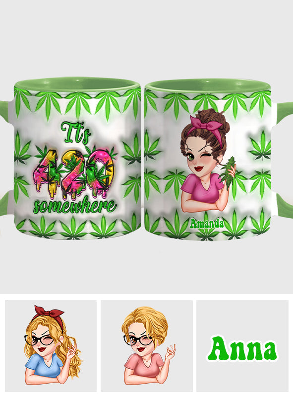 It's 420 Somewhere - Personalized Weed Accent Mug