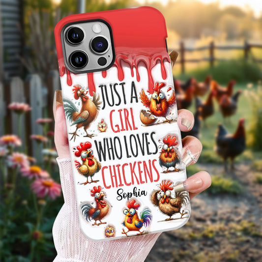 Just A Girl Who Loves Chicken - Personalized Chicken Full Print Phone Case