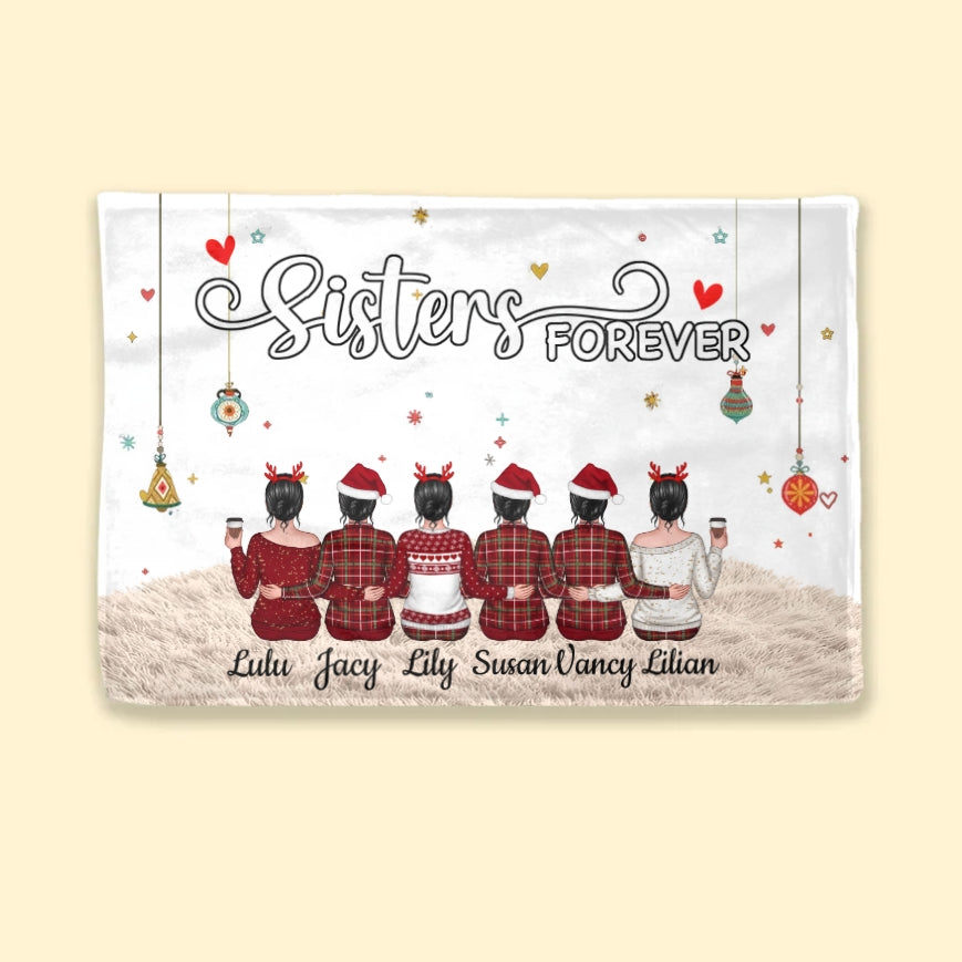 Sisters Forever - Personalized  Cup, Poster,  Ornament, Keychain, Blanket or Plaque - A Heartfelt Gift for Your Best Friend or Sister
