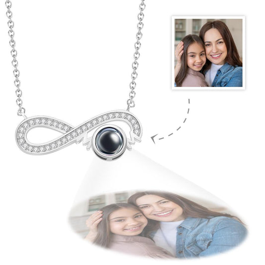 Gift for who lost a loved one - Personalized Infinity Symbol Projection Charm