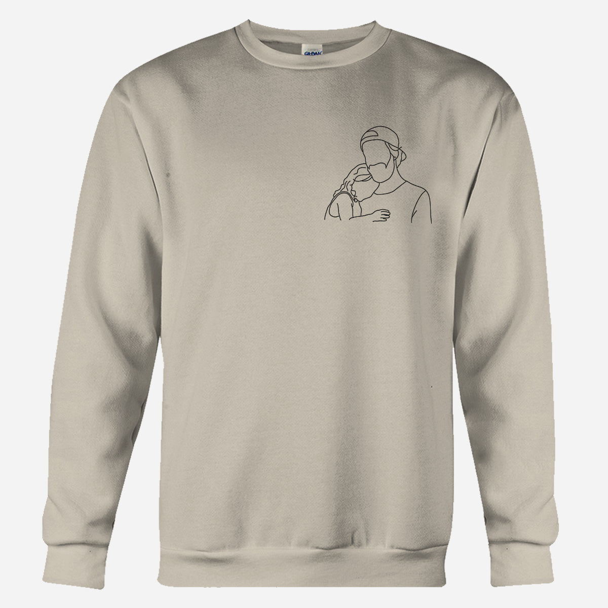Custom Line Art - Personalized Step Dad Embroidered Sweater