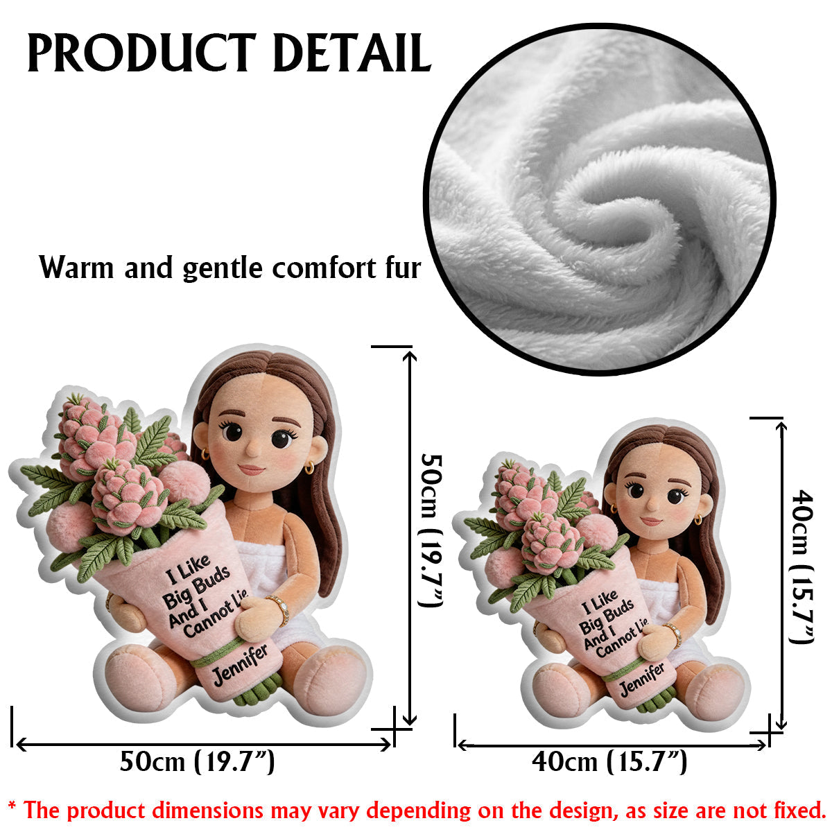 Funny Weed - Personalized Weed Faux Fur Shaped Pillow