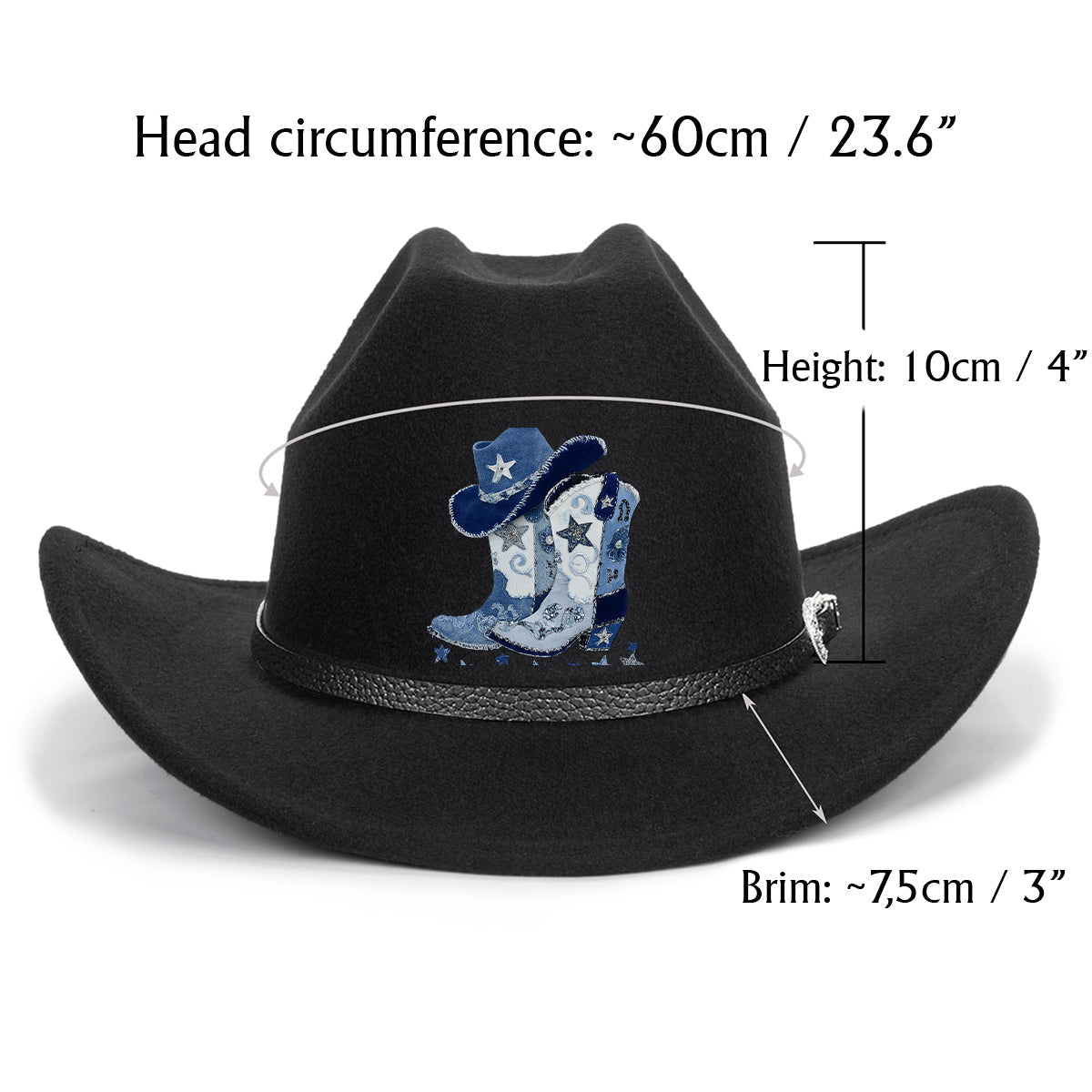 Cowgirl Boots - Personalized Cowgirl Wide Brim Cowboy Hat
