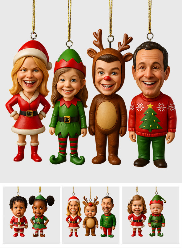 Christmas Gift For Family - Personalized Family Custom Made 3D Minifigure Ornament