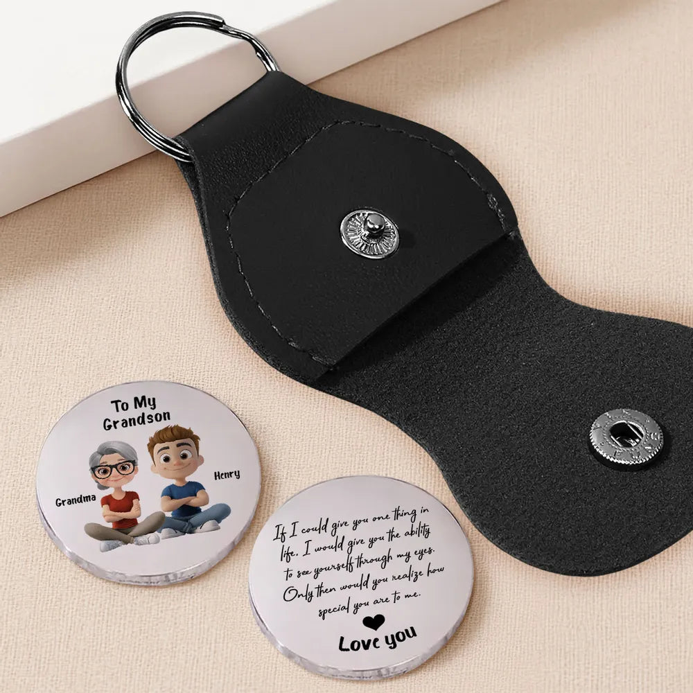 Pocket Hug for Grandson Granddaughter, Love You Always Message, Personalized Keepsake Gift From Grandma Grandpa for Everyday Comfort