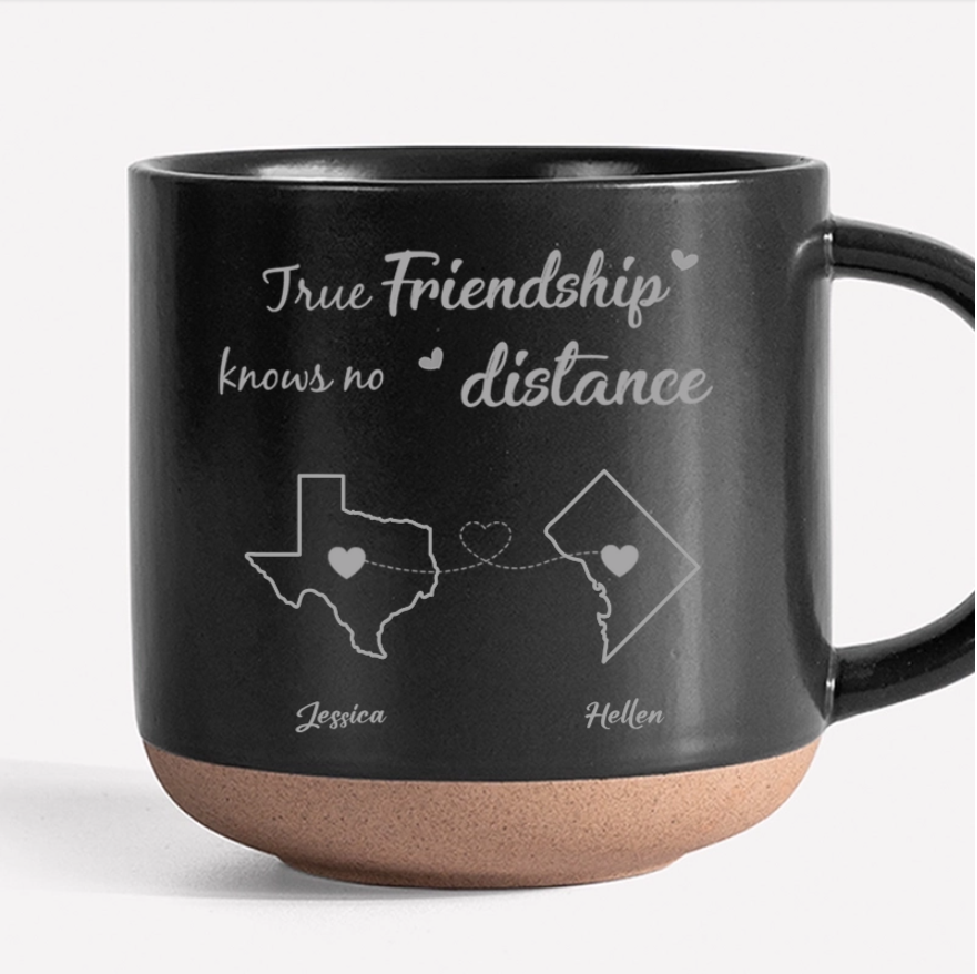 Personalized Friendship Ornament or Cup or Poster or Keychain or Plaque - True Friendship Knows No Distance-Distance Friends