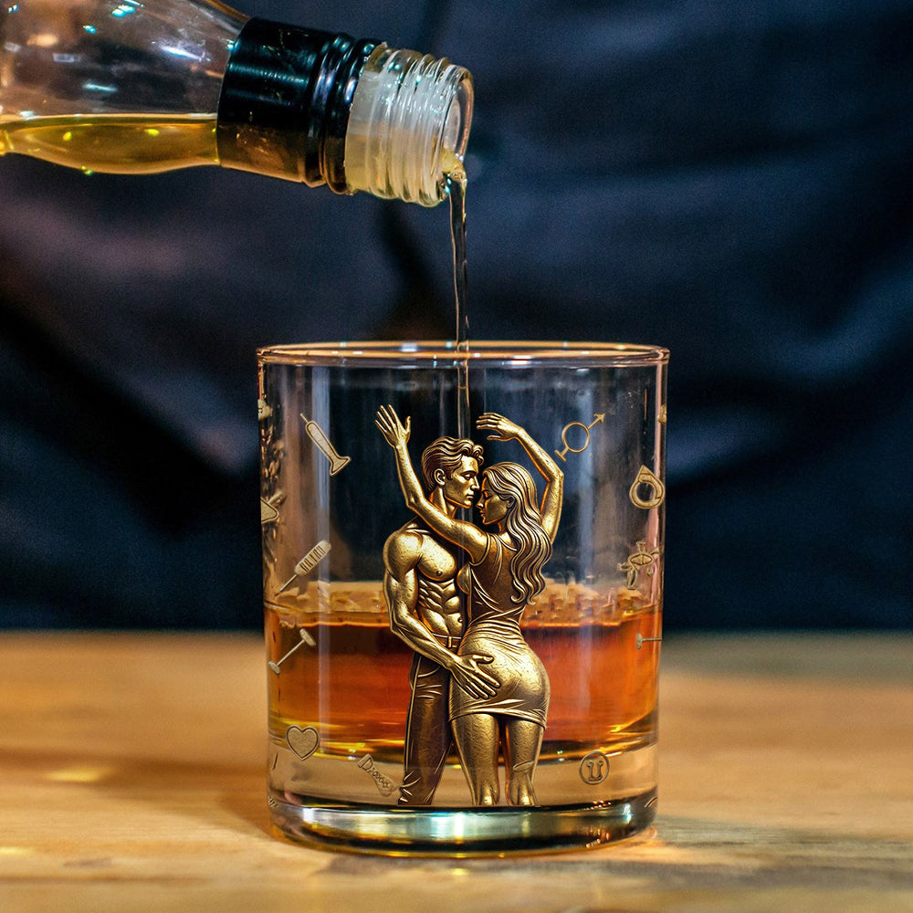 Congrats On Being My Husband - Personalized Couple Whiskey Glass