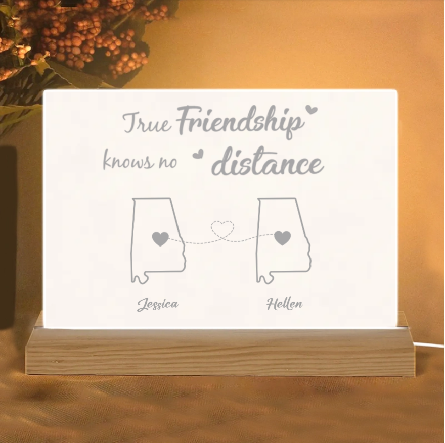 Personalized Friendship Ornament or Cup or Poster or Plaque or Keychain - True Friendship Knows No Distance-Distance Friends
