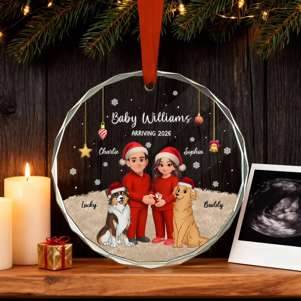 Crystal Ornament for Expecting Parents – A Heartwarming Family Keepsake & Perfect Christmas Gift