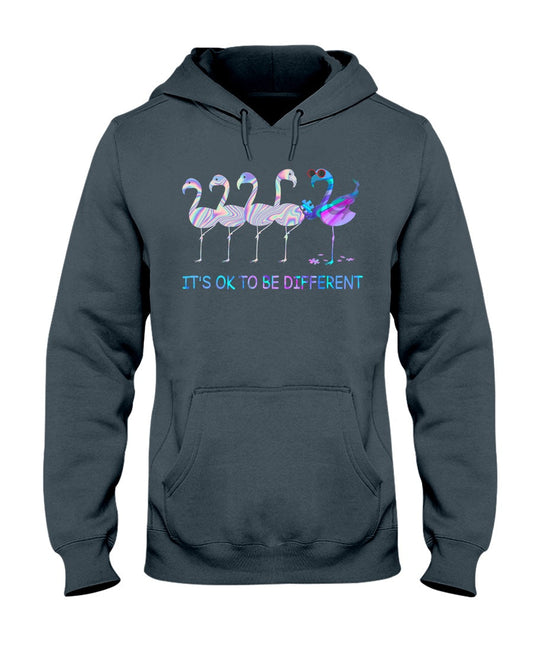 Flamingo It's Okay To Be Different - Autism Awareness T-shirt and Hoodie 0520