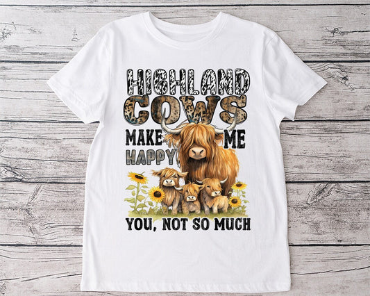 Highland Cows Makes Me Happy Highland Cow T-shirt & Hoodie 0624