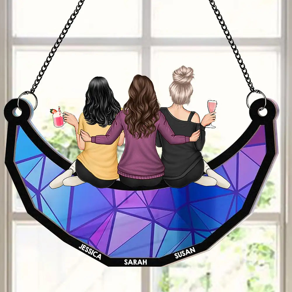 Best Friends Forever Wood & Acrylic Layered Ornament – Custom Gift with Names & Friendship Design