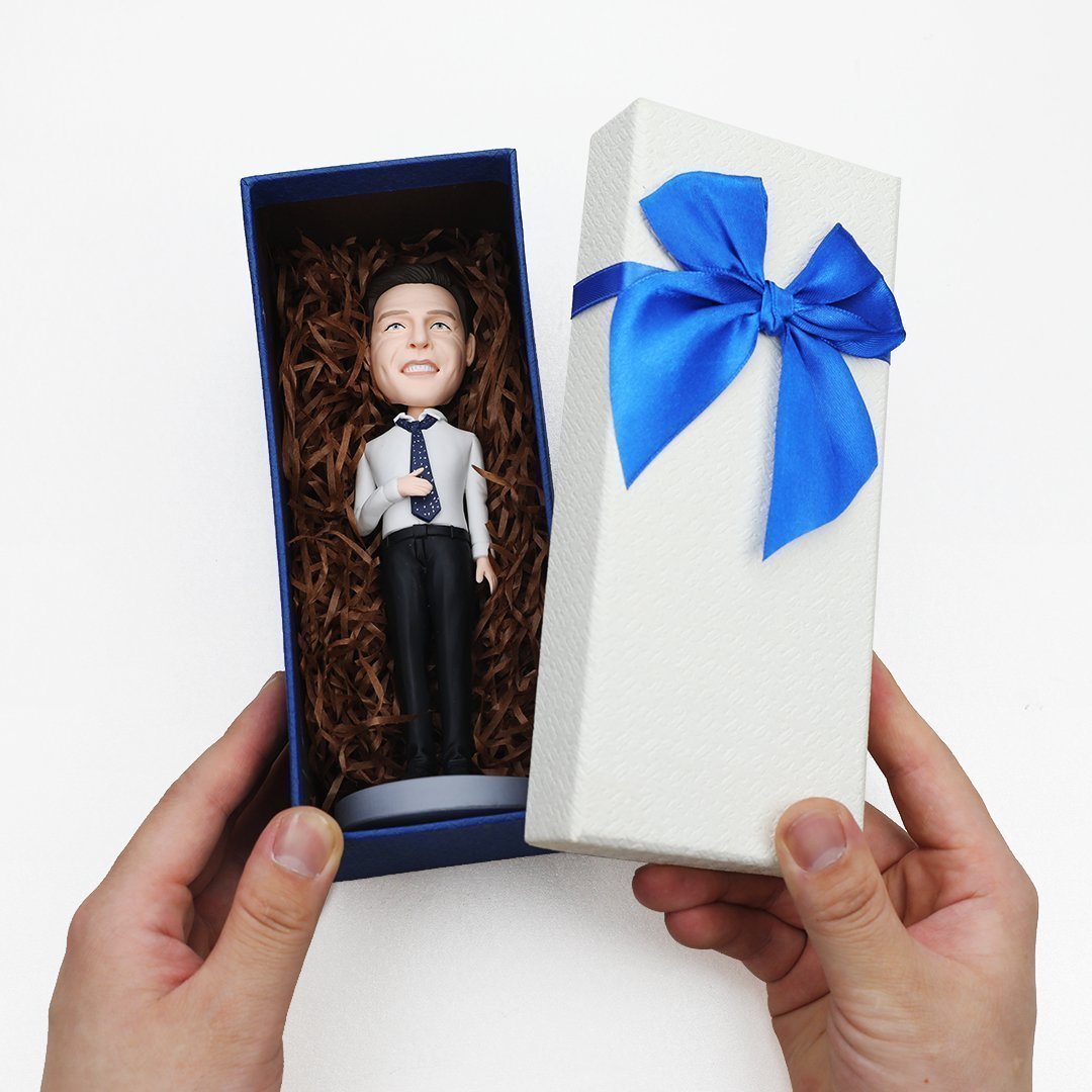 Santa In The Chimney Custom Bobbleheads With Engraved Text