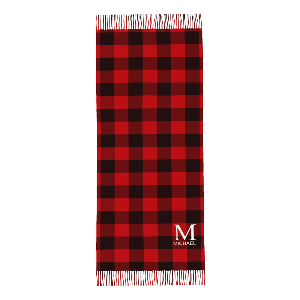 Personalized Initial Name Fringe Scarf