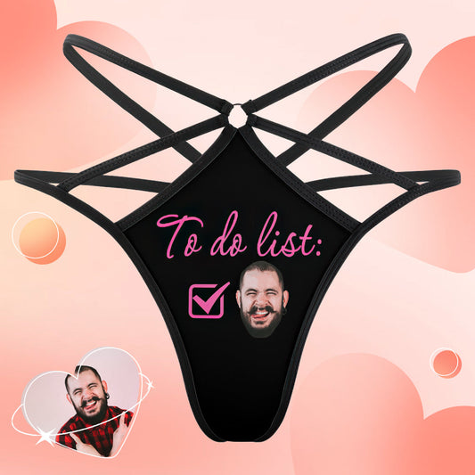 To Do List Custom Face - Personalized Couple Sexy Women's Briefs G-strings