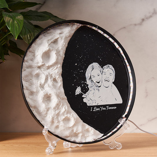 Photo Moon With DIY Clay - Personalized Couple Any Name Moon DIY Lamp