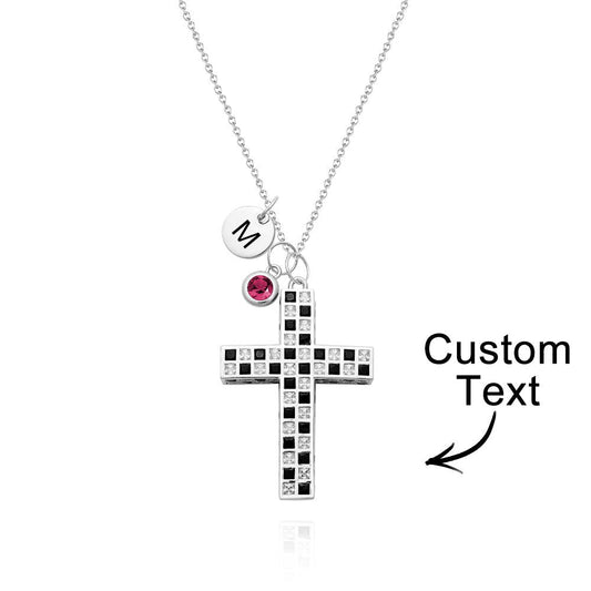 Love Live - Personalized Checkered Flag Birthstone Letter Necklace