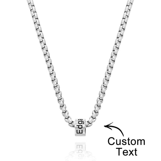 Personalized Bead Collarbone Chain Engraved Charm
