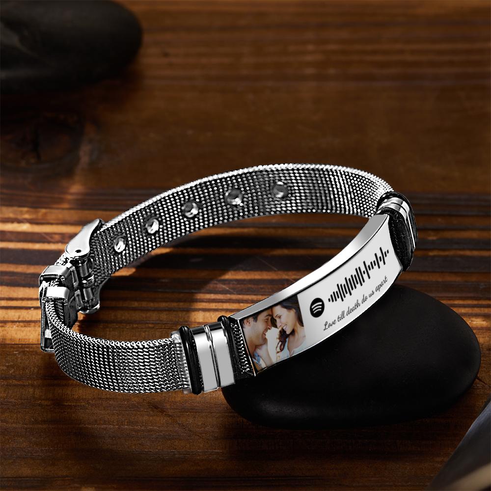 Scannable Spotify Code For Couple - Personalized Couple Spotify Code Bracelet