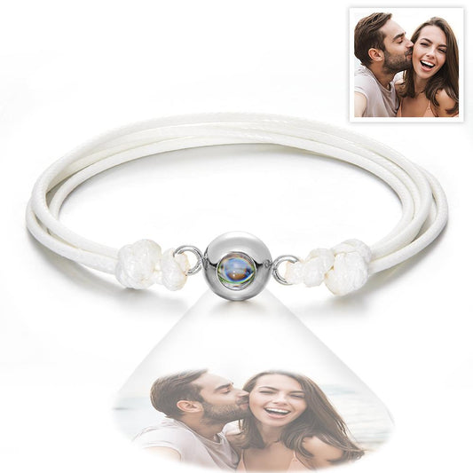 Weave Style Colorful Custom Projection Photo Charm - Personalized Projection Photo Bracelet