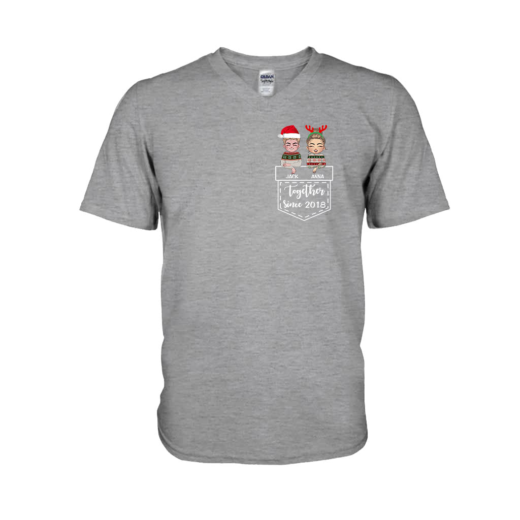 Together - Personalized Christmas Couple T-shirt and Hoodie