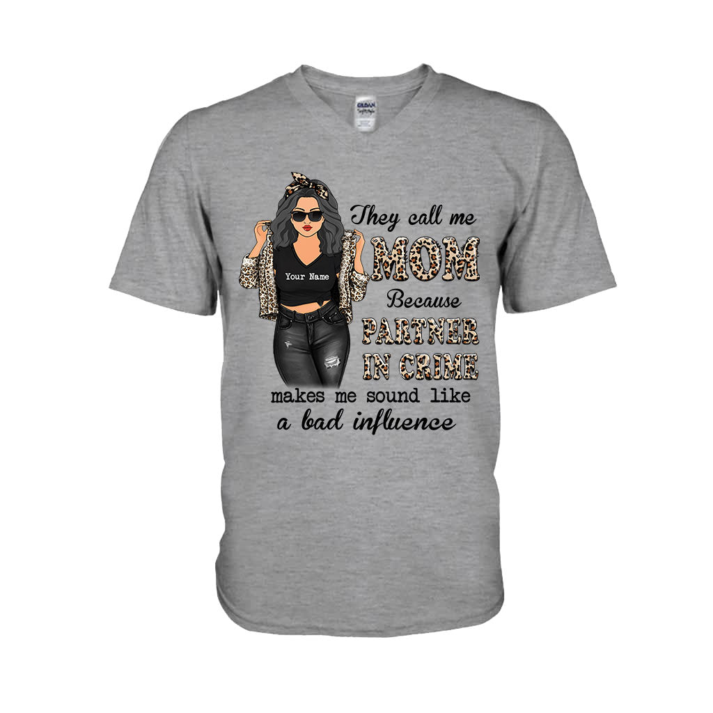 They Call Me Mom Partner In Crime - Personalized Mother's Day T-shirt and Hoodie