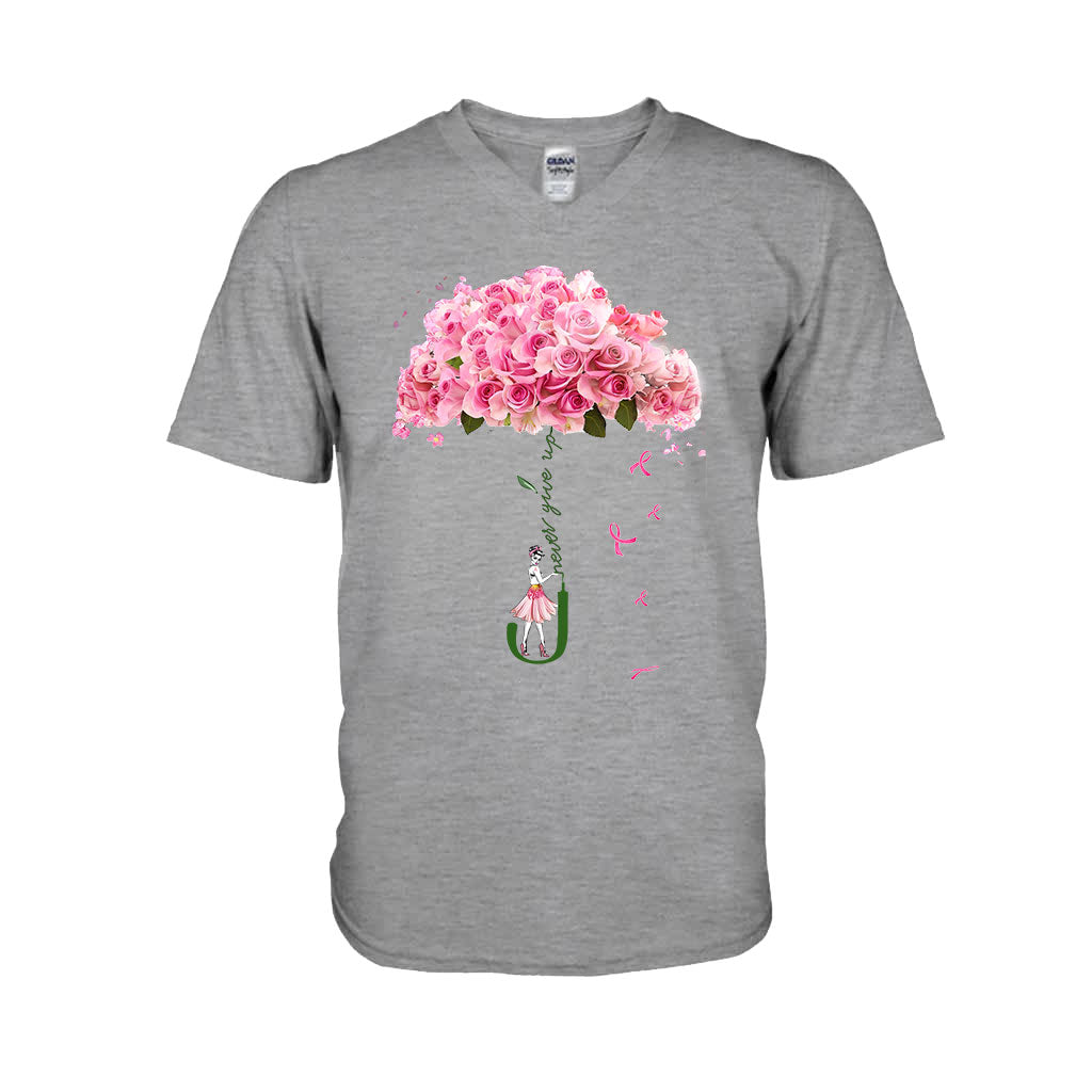 Never Give Up - Breast Cancer Awareness T-shirt And Hoodie 072021