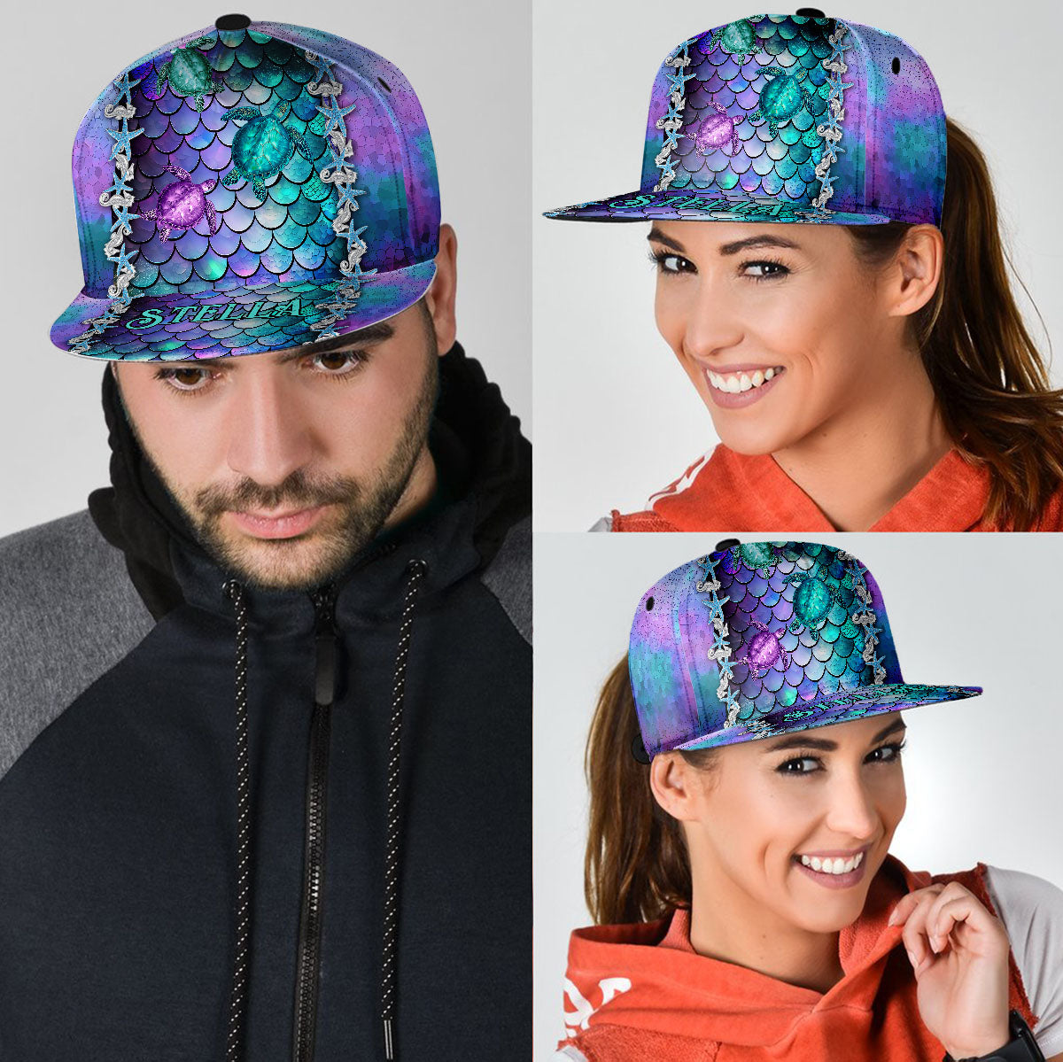Legend Of The Blue Ocean - Personalized Turtle Snapback
