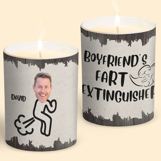 Fart Extinguisher - Gift for dad, grandma, grandpa, mom, uncle, aunt, son, daughter, brother, sister, granddaughter, grandson, husband, wife, boyfriend, girlfriend, friend - Personalized Candle With Wooden Lid
