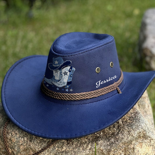 Cowgirl Boots - Personalized Cowgirl Wide Brim Cowboy Hat