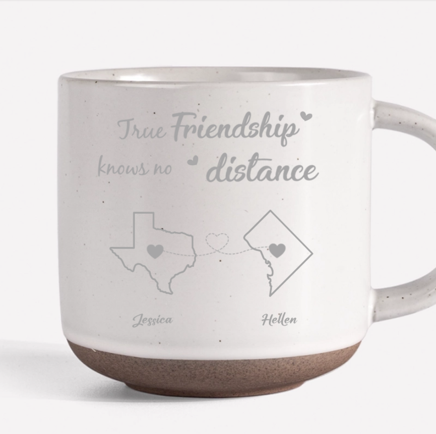 Personalized Friendship Ornament or Cup or Poster or Plaque or Keychain - True Friendship Knows No Distance-Distance Friends