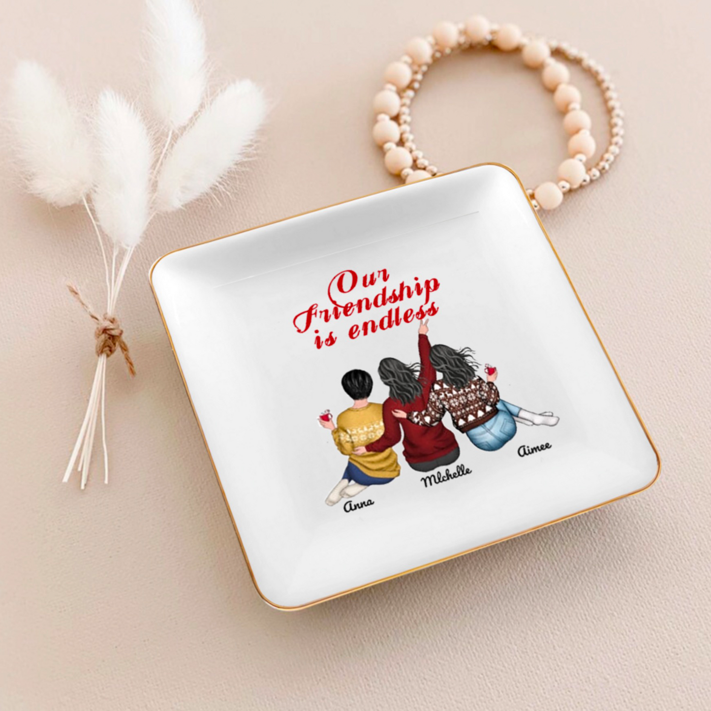 Besties Forever - Our Friendship Is Endless - Cup,Ornament, Beauty Tools, Jewelry - Christmas Gift