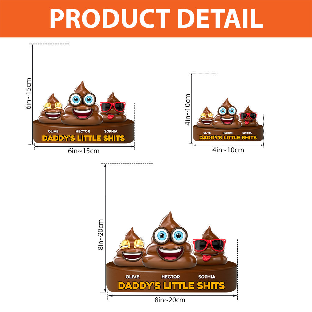 Daddy's Little Shits - Personalized Father Custom Shaped Acrylic Plaque