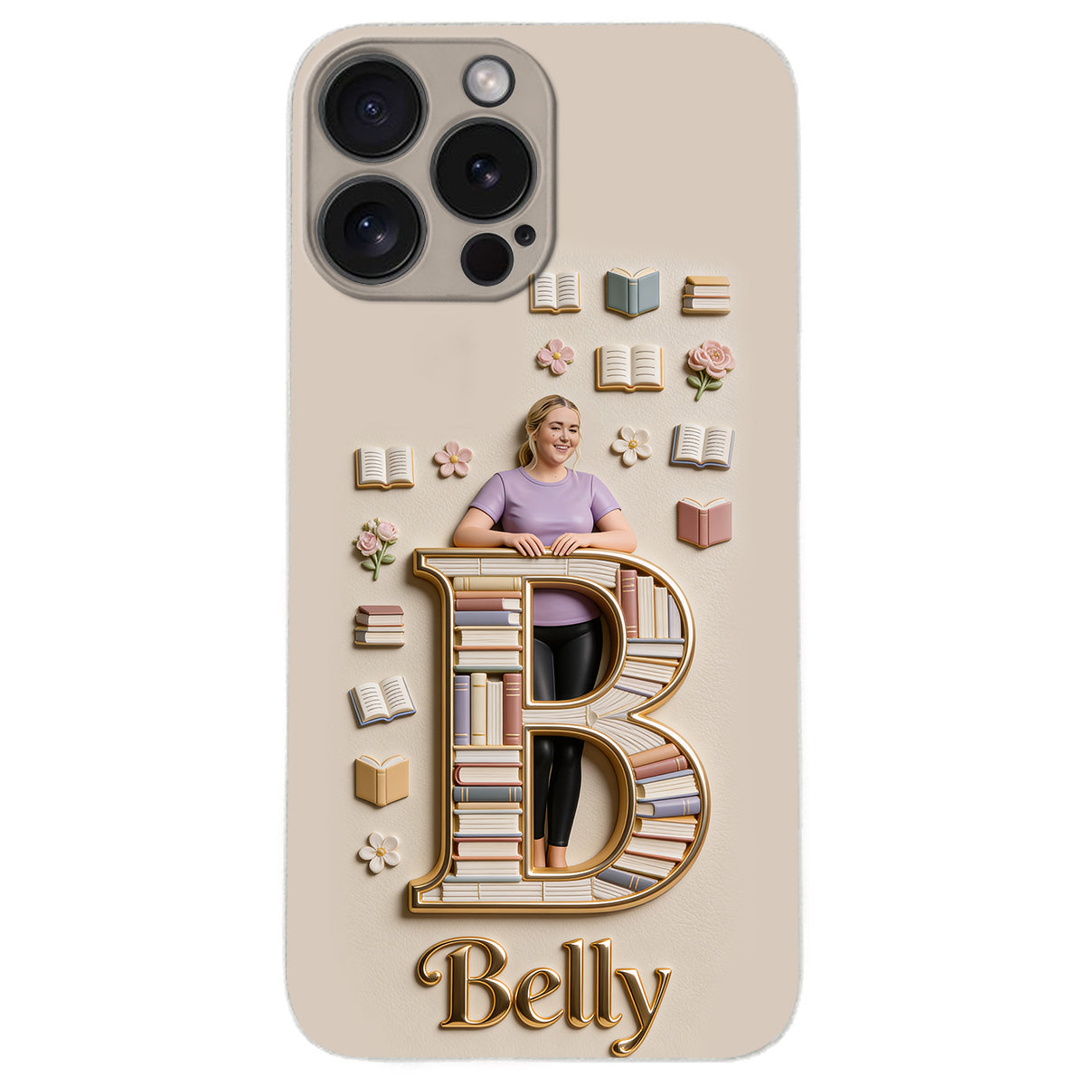 Book Lovers Gift - Personalized Book 3D Embossed Leather Phone Case