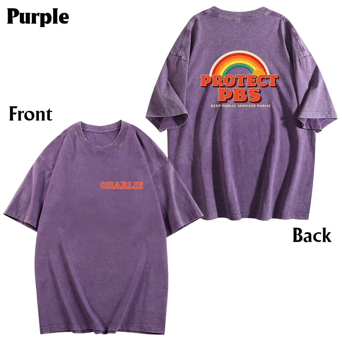 Keep Public Service Public - Personalized LGBT Support Wash T-Shirt