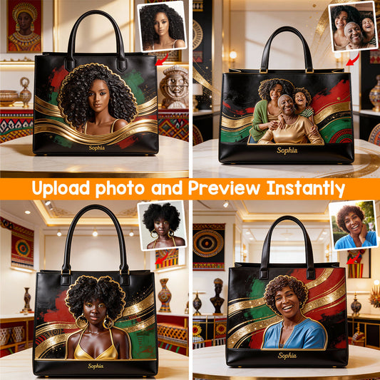 Black Women Pride - Personalized African American Leather Handbag