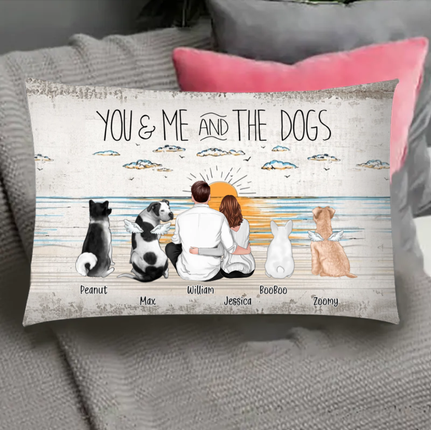 Personalized Poster, Ornament, Plaque, Keychain, Sign - "You & Me and the Dogs" Custom Gift for Dog Lovers