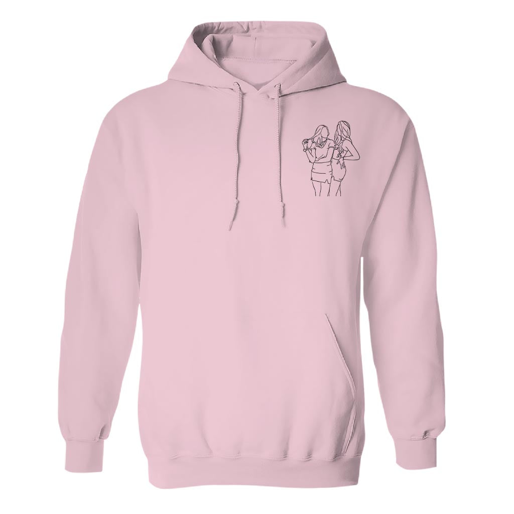 Custom Line Art - Personalized Daughter Embroidered Hoodie