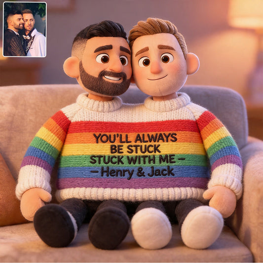 Custom Any Photo Love Is Love - Personalized LGBT Support Premium Faux Fur Pillow